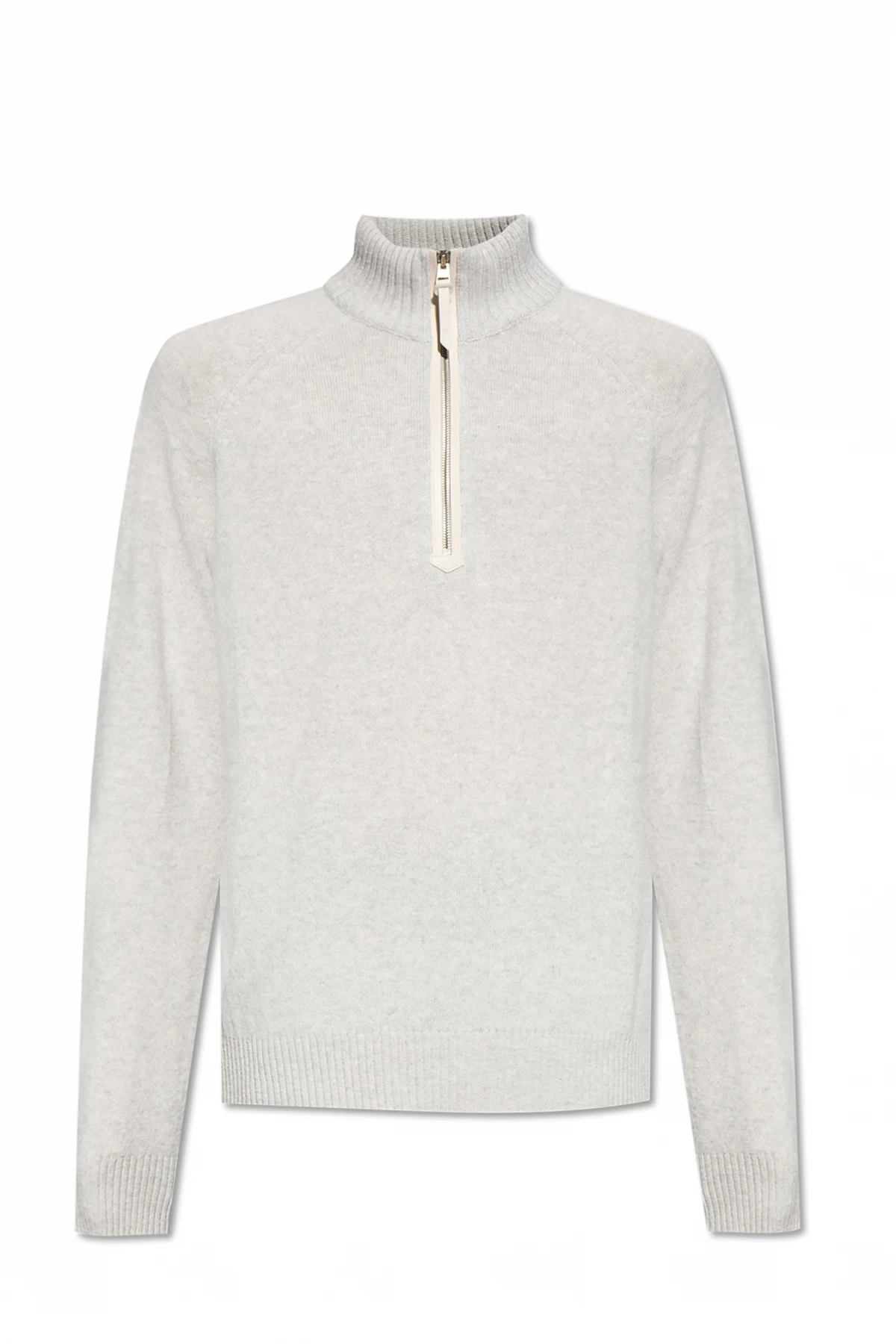 Sweater with zip-up collar