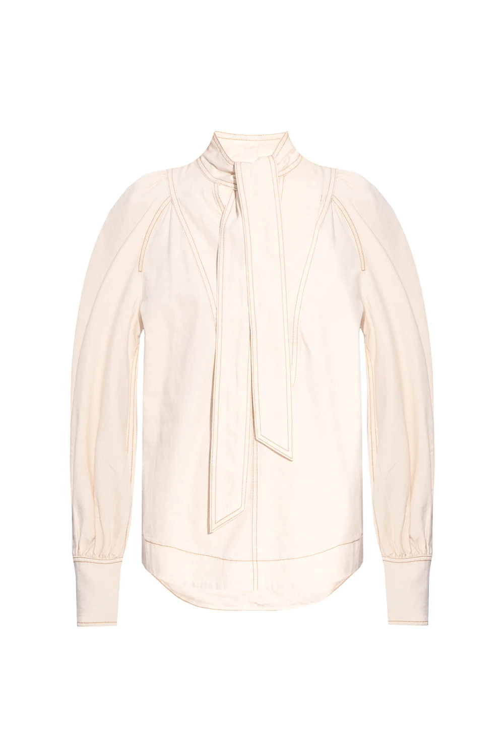 Top with decorative tie neck