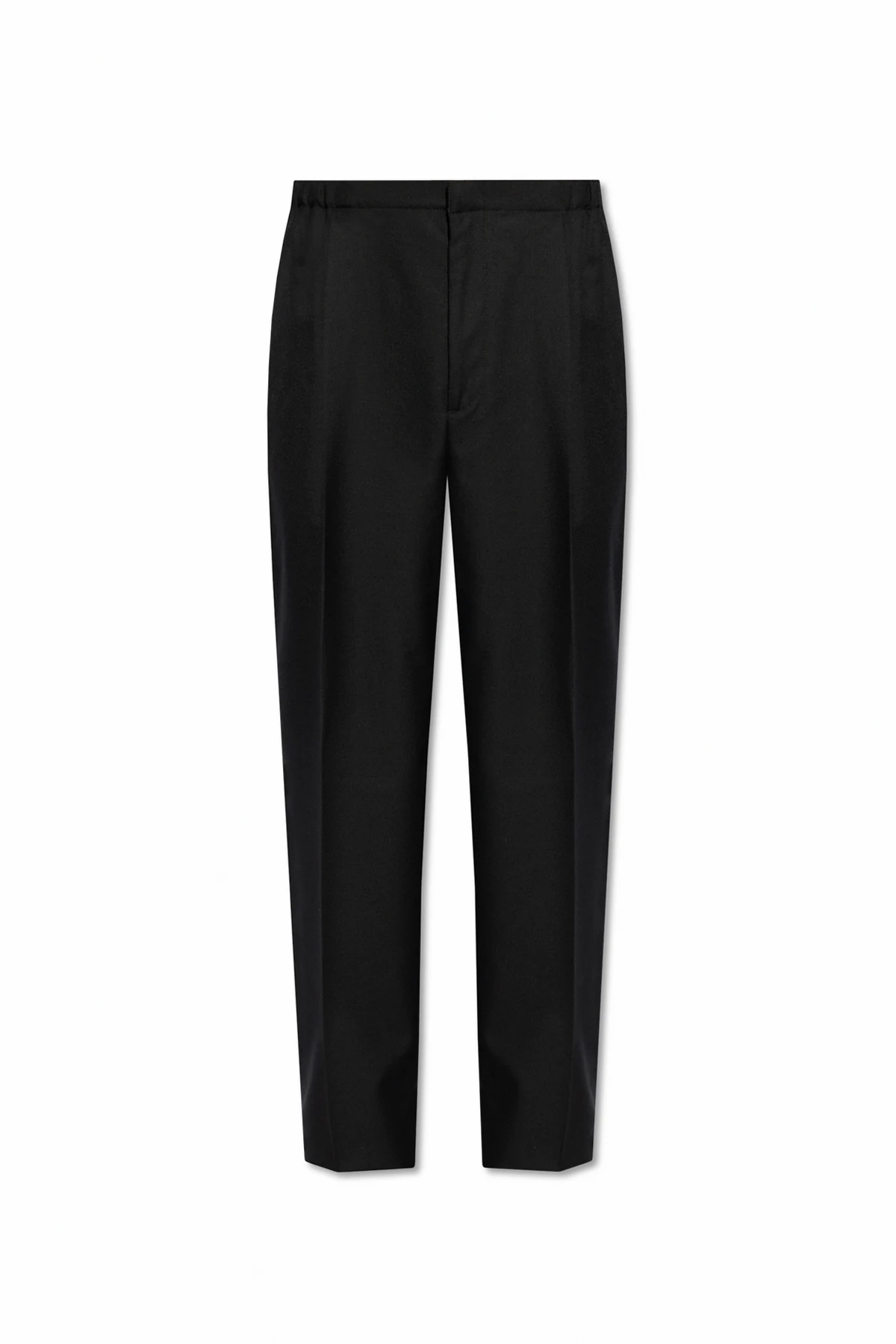 Wool pleat-front trousers