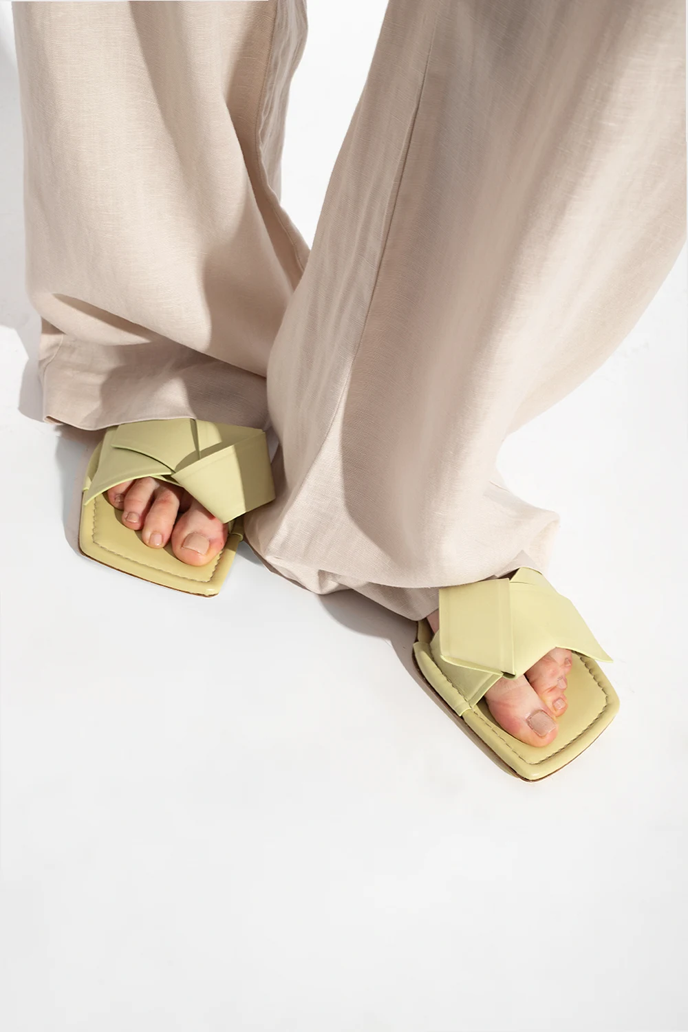 Leather slides