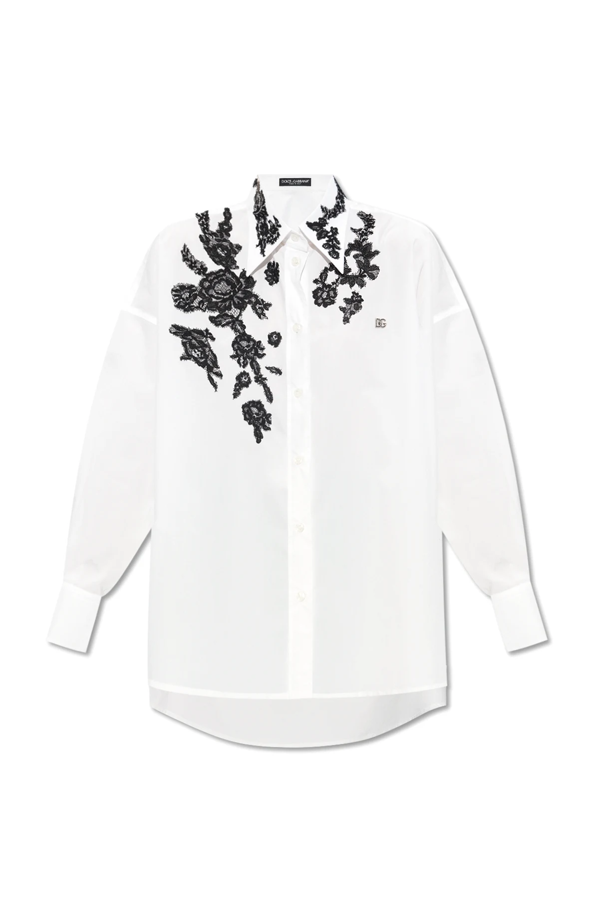 Shirt with lace detail