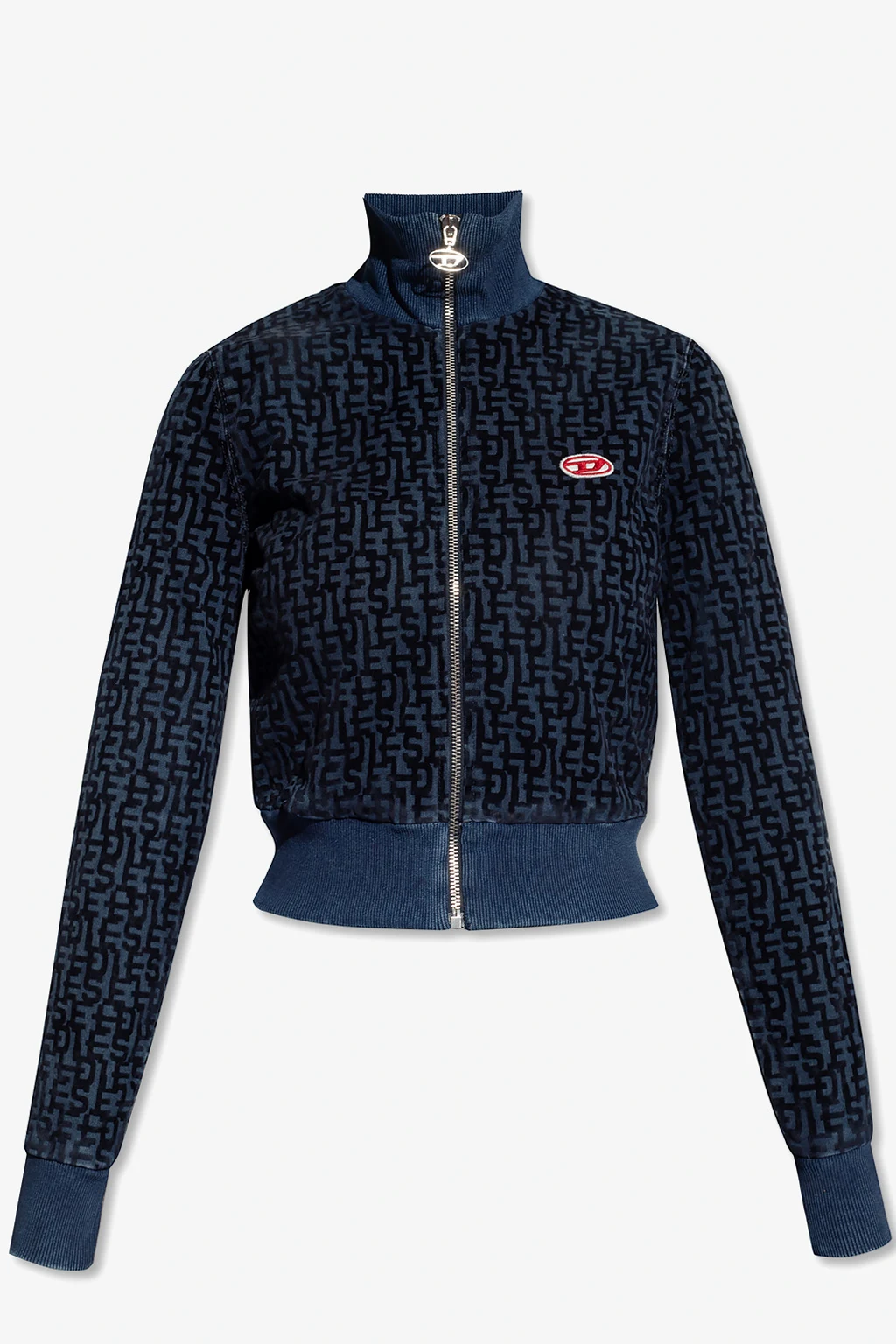 ‘D-EMY-NE’ sweatshirt with standing collar