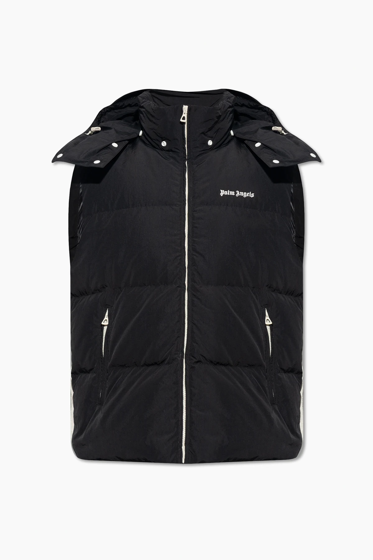 Down vest with logo