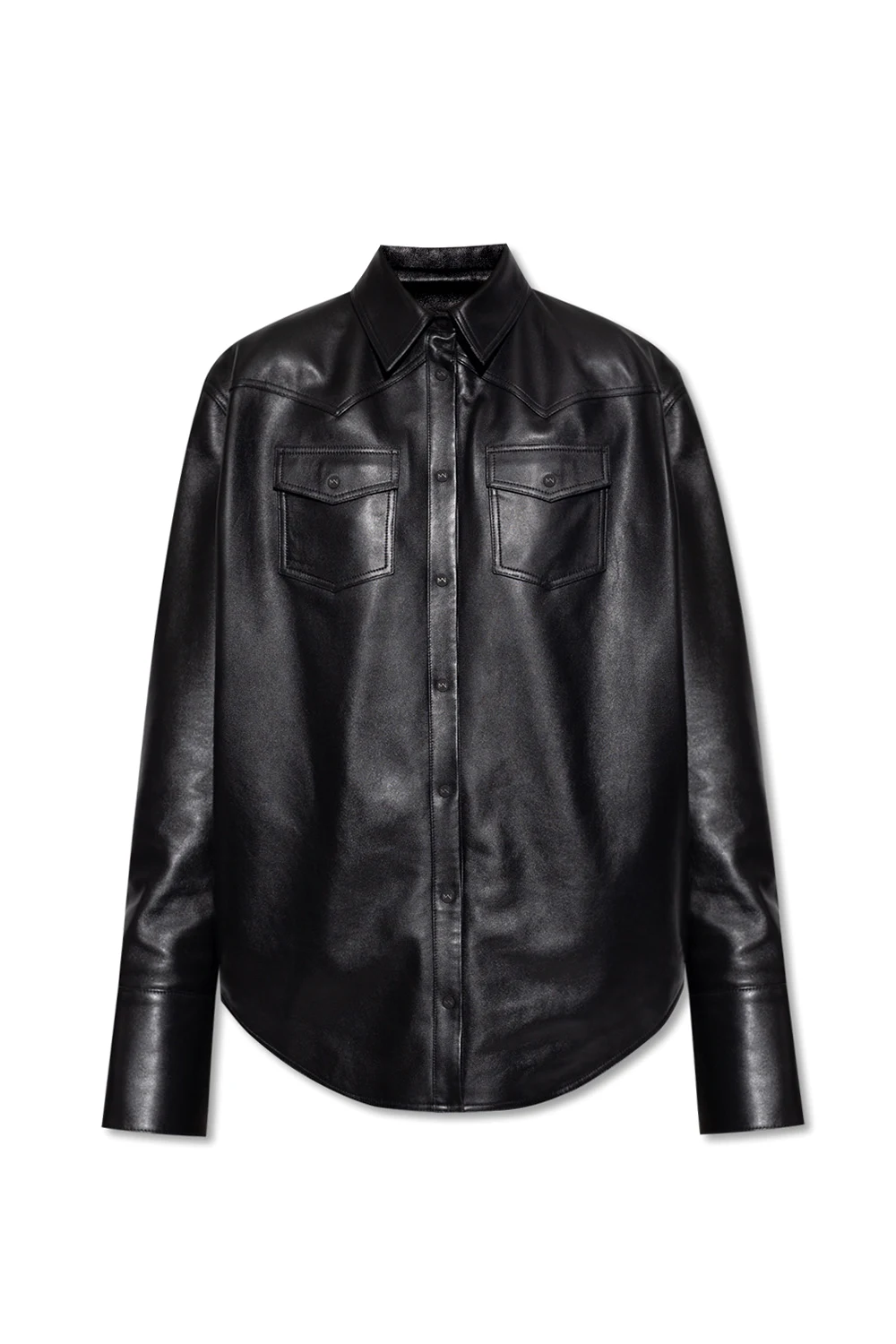 ‘Patras’ oversize leather shirt
