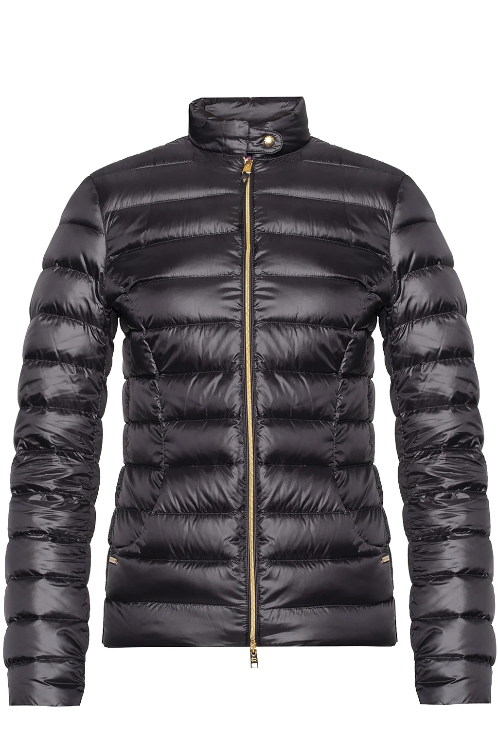 Quilted jacket with standing collar