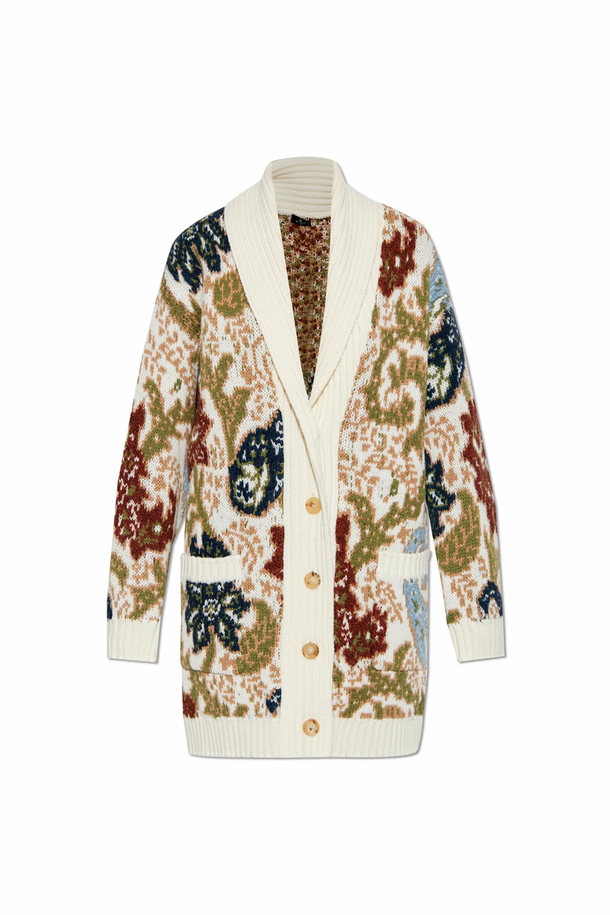 Gemusterte Strickjacke in lockerem Schnitt