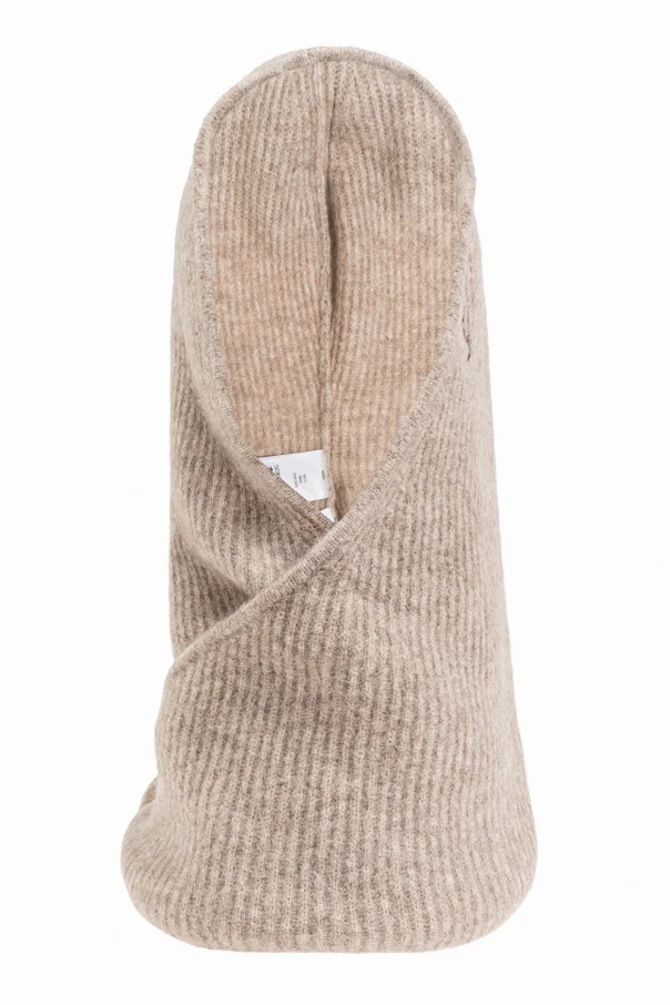 BEIGE Wollkapuze mit Bindung