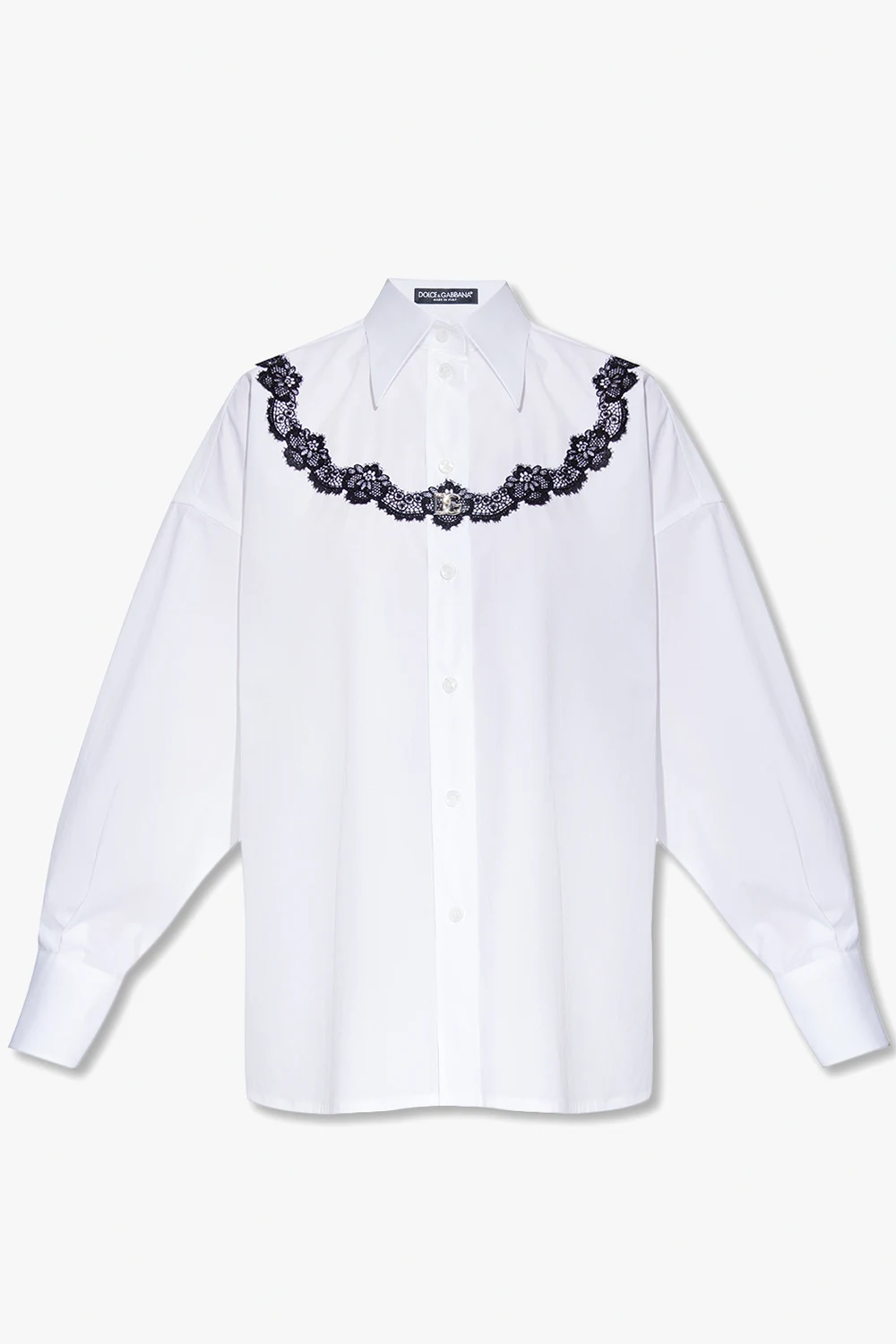Lace-trimmed shirt