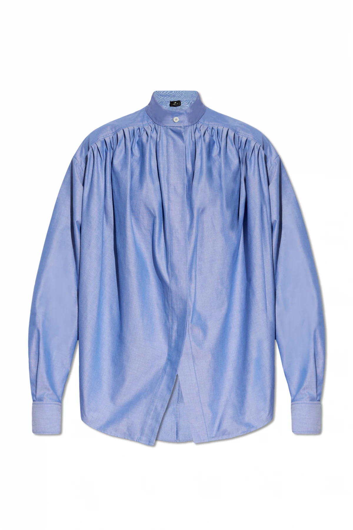 Shirt with stand collar
