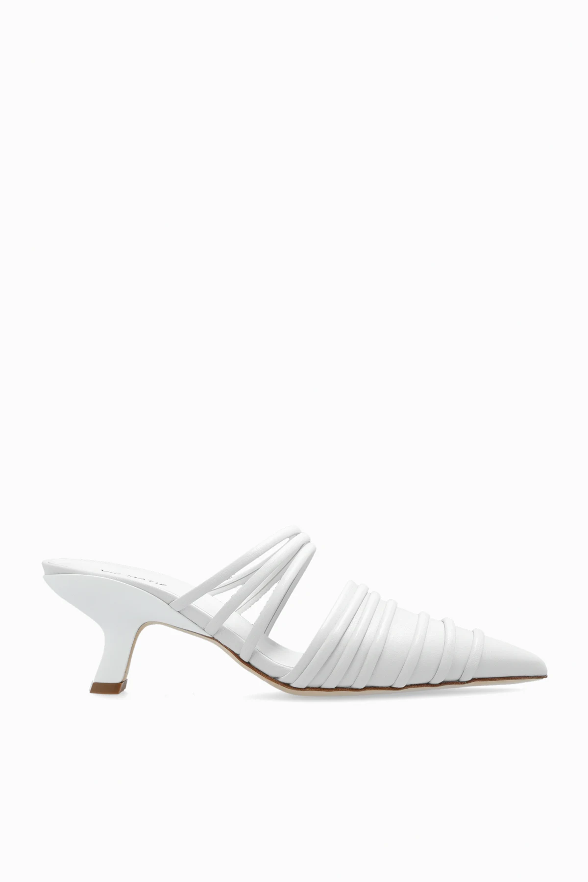 Skórzane klapki na obcasie ‘Bonbon’