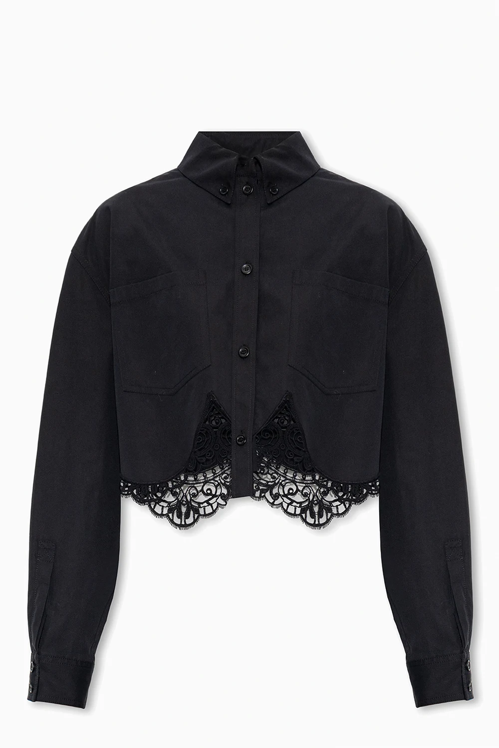 Lace-trimmed shirt