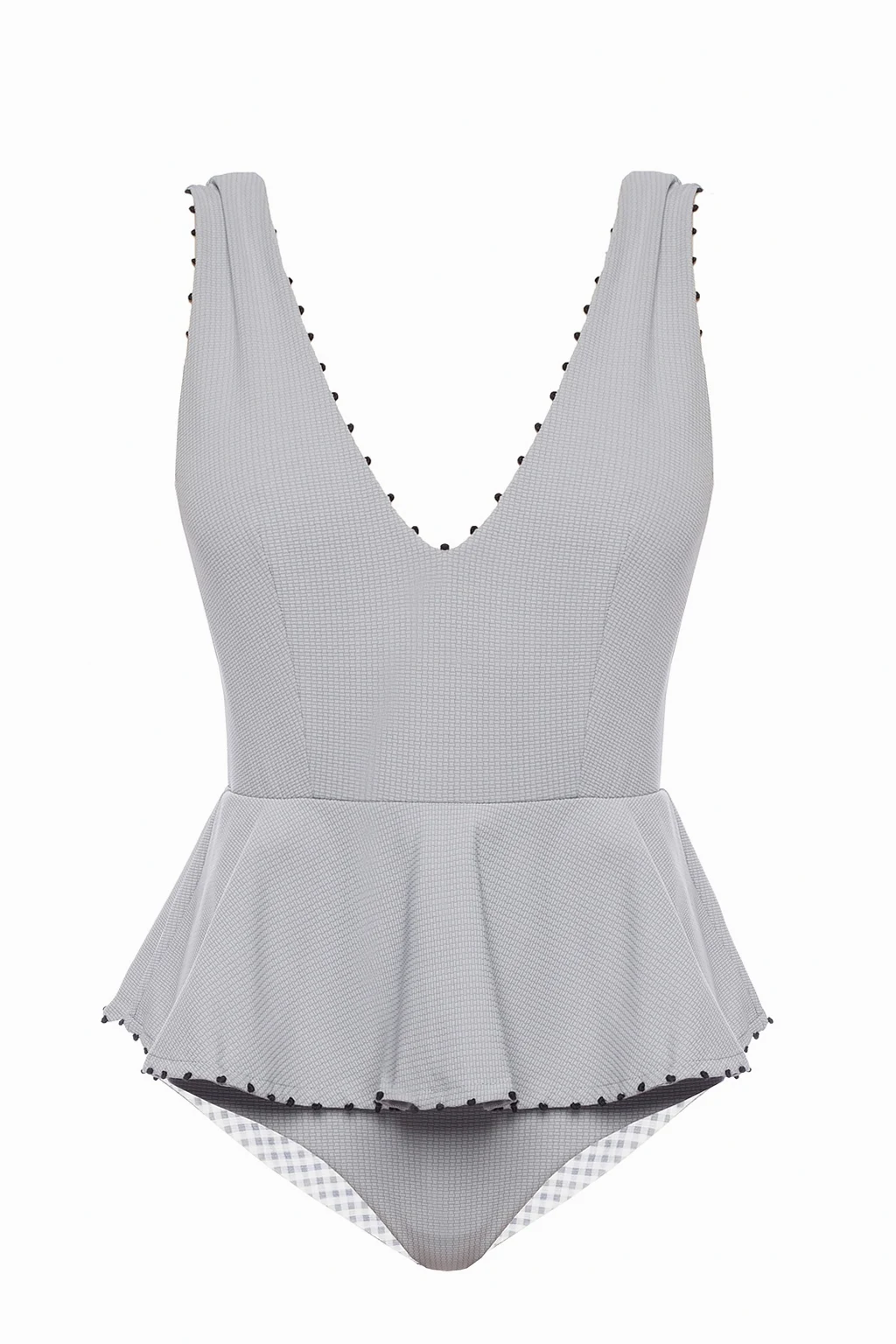 One-piece swimsuit with a ruffle