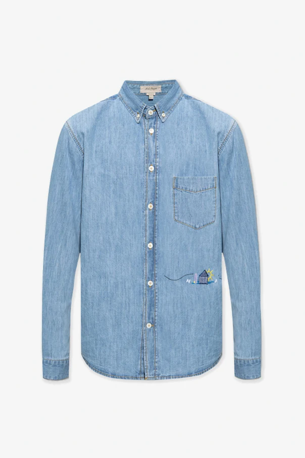 Embroidered denim shirt