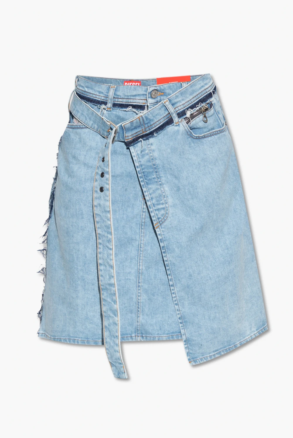 ‘DE-PENDENCE’ denim skirt