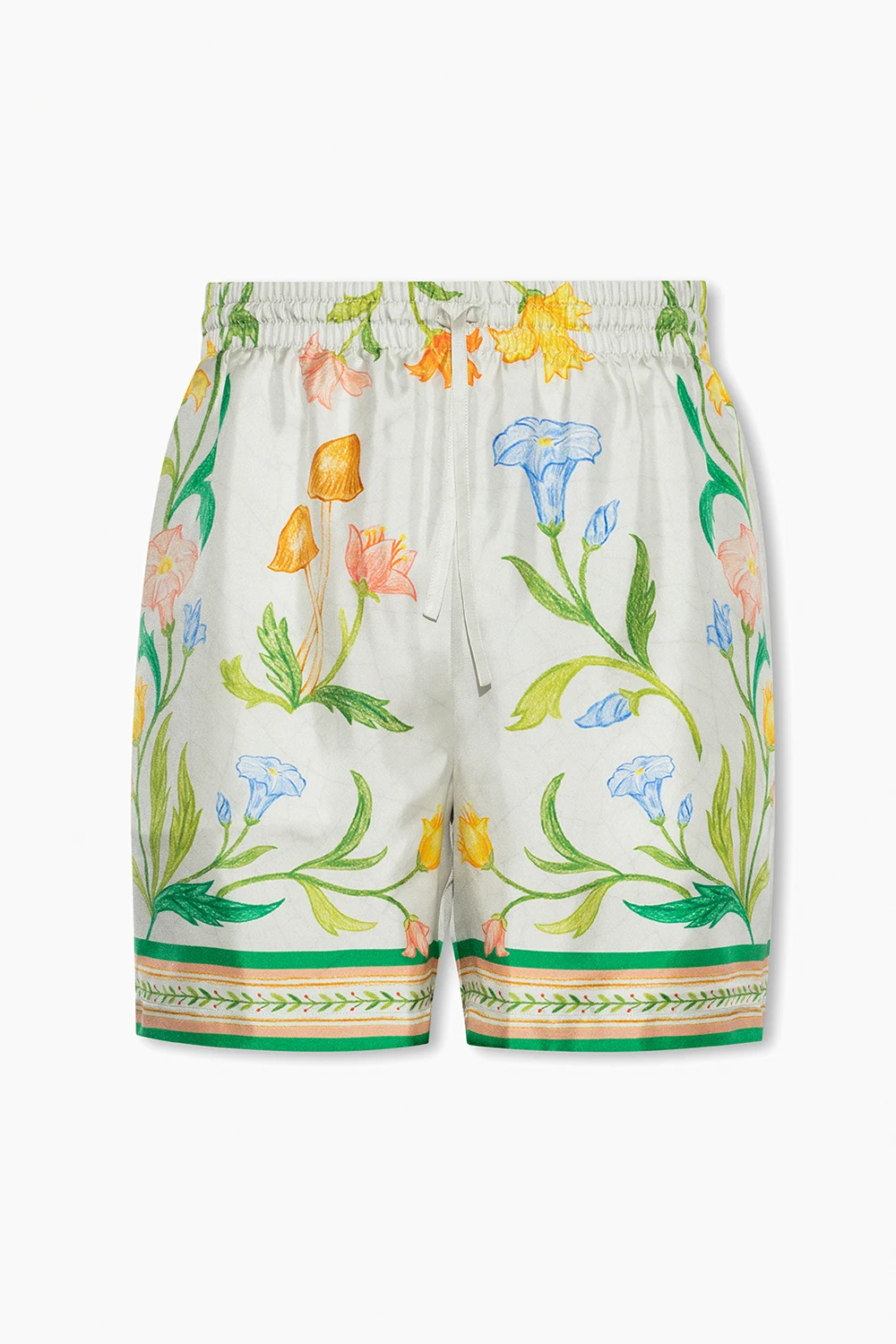 Jedwabne szorty z motywem kwiatowym