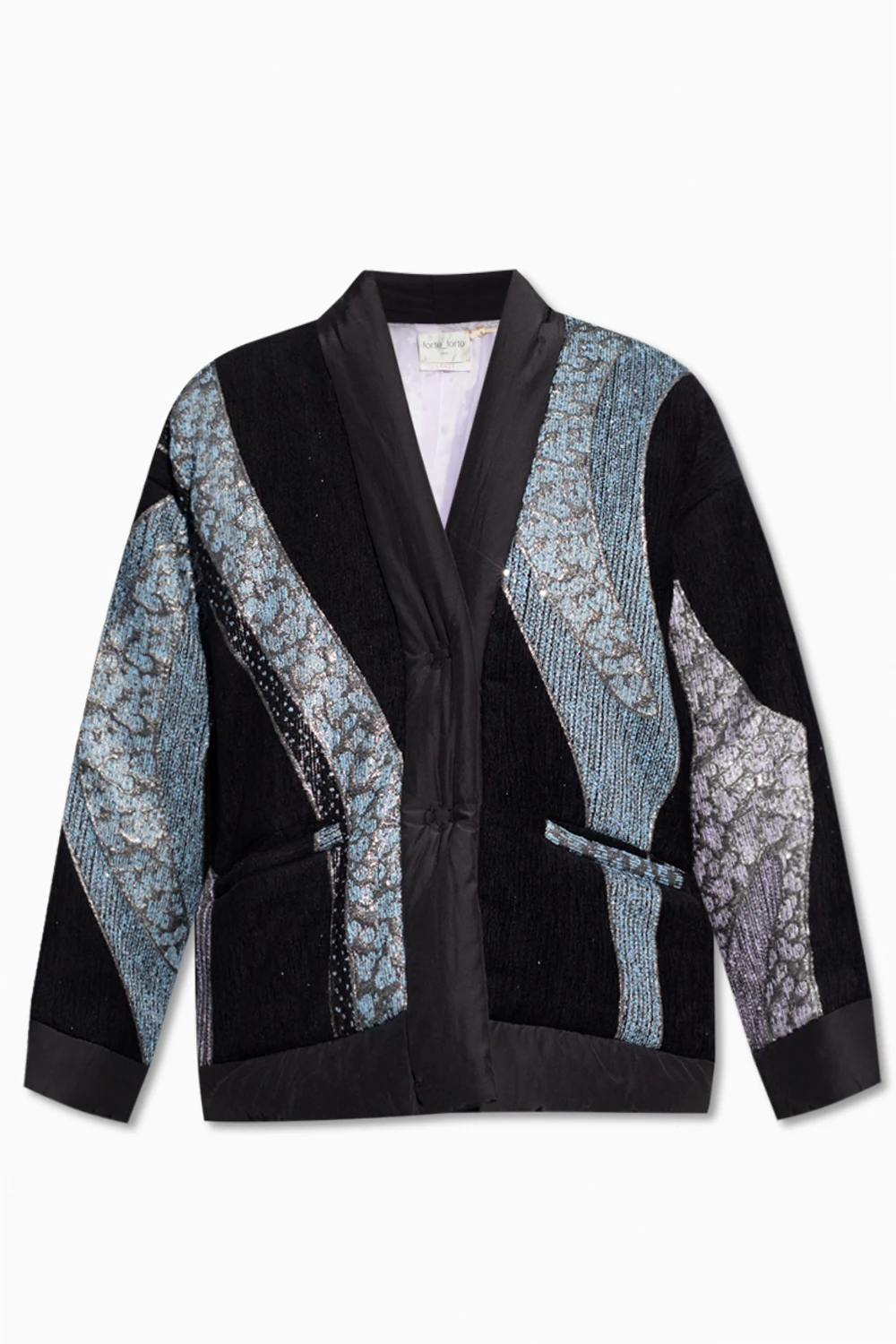 Padded jacket in jacquard fabric