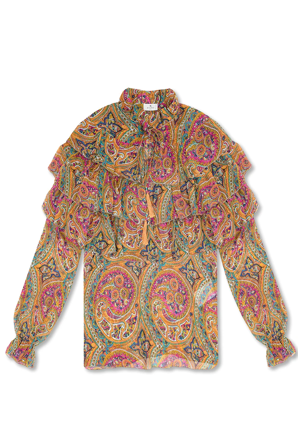 Silk shirt with ruffles