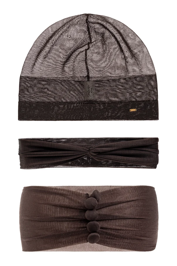 BRAUN Set: Mütze, Stirnband und Choker