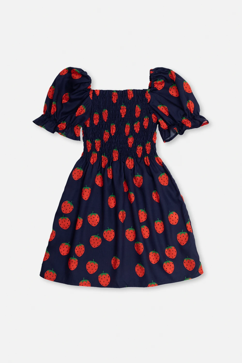 Dress with motif of strawberries
