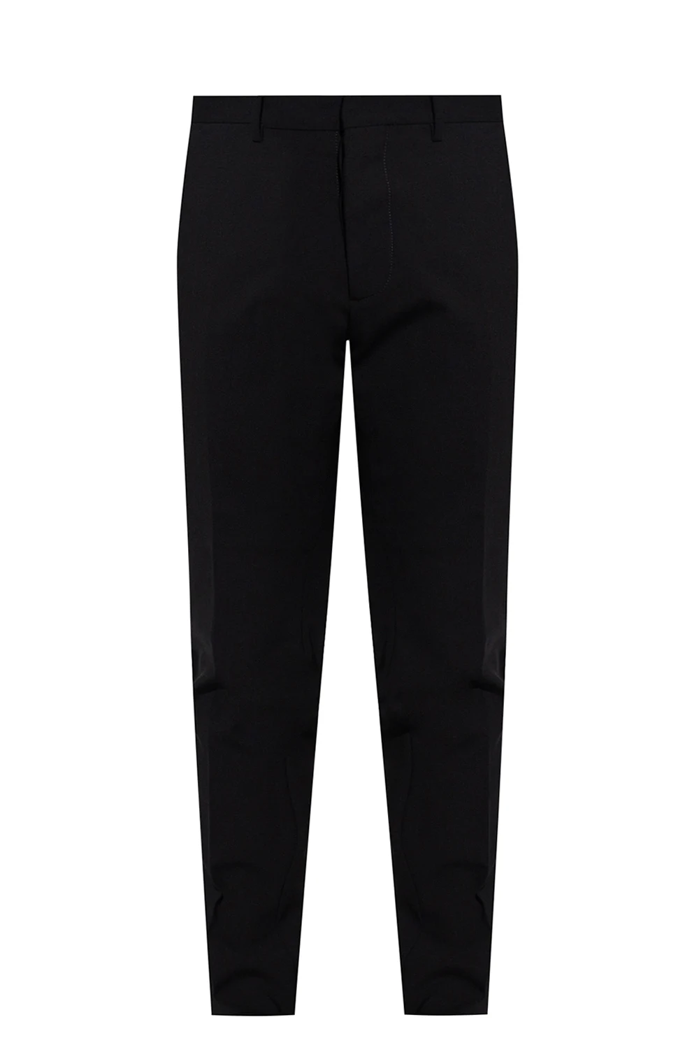 Wool pleat-front trousers