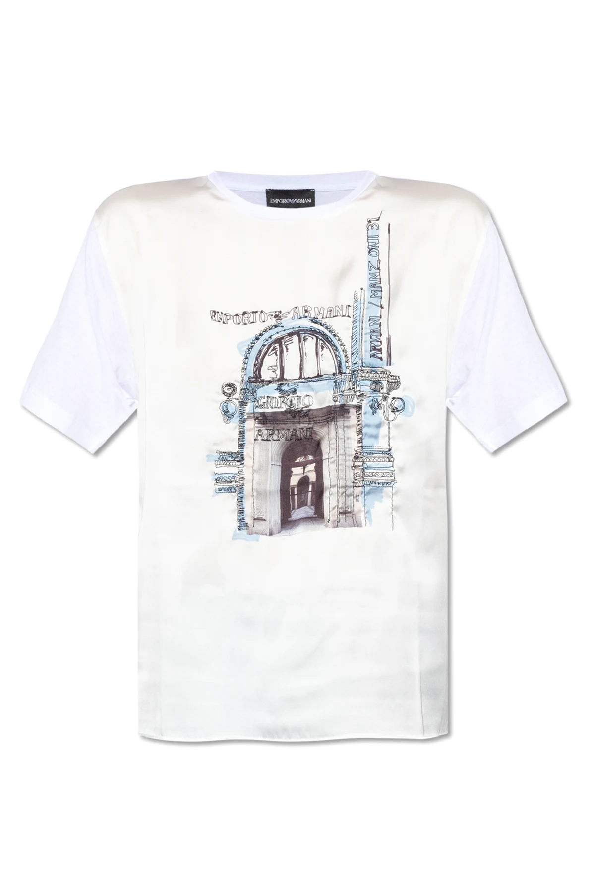 T-shirt with satin front