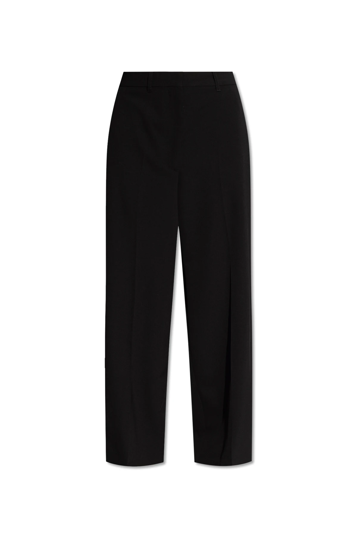 Wool pleat-front trousers