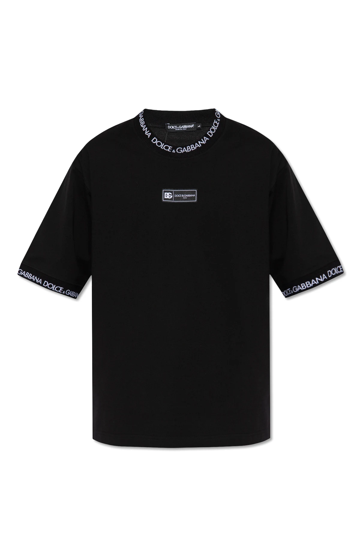 BLACK T-shirt with logo patch