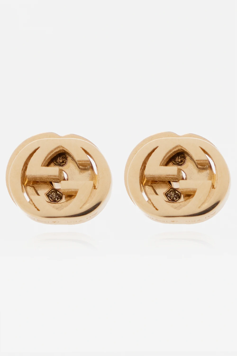 Logo-shaped gold earrings