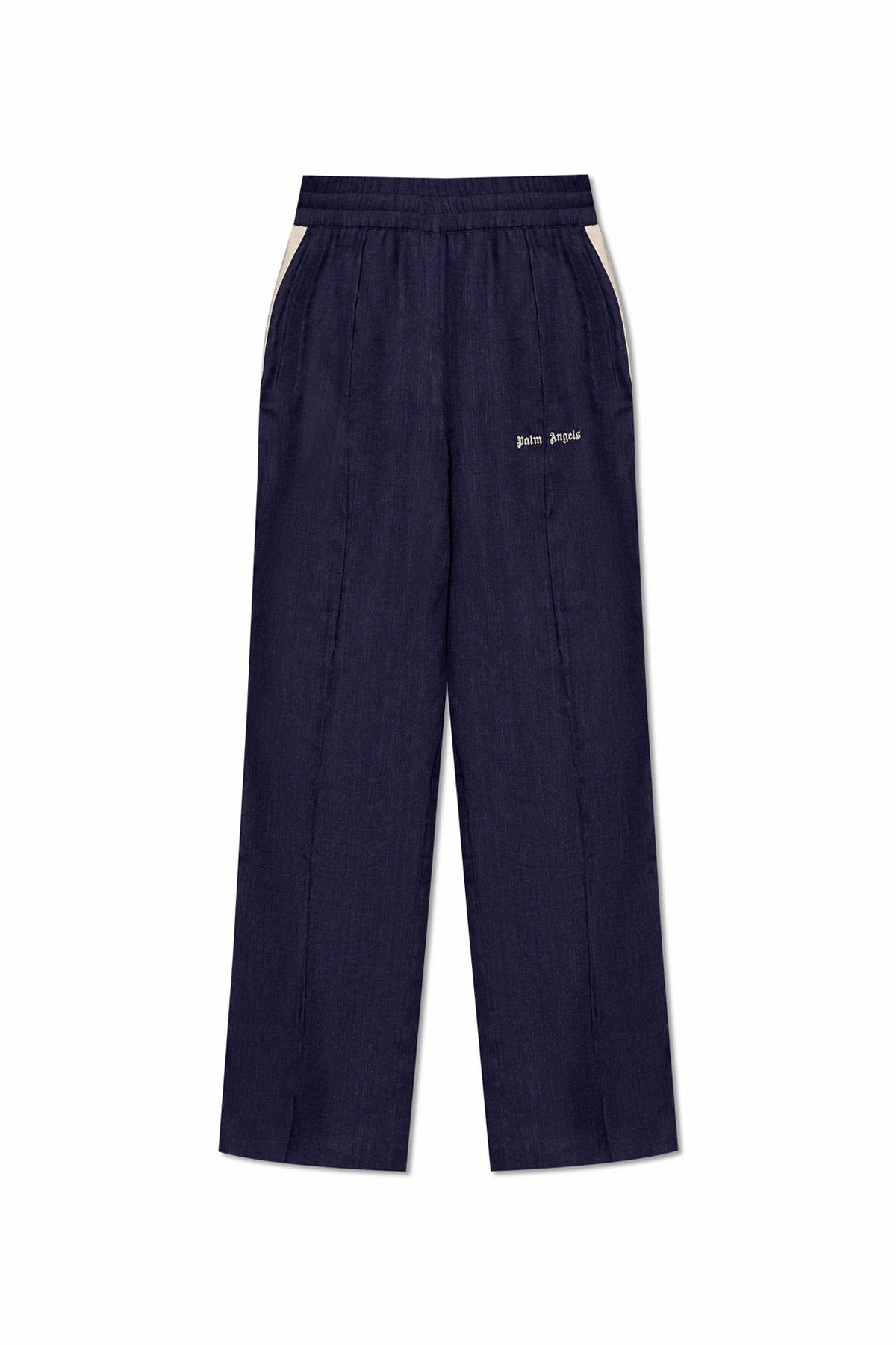 Linen trousers with logo