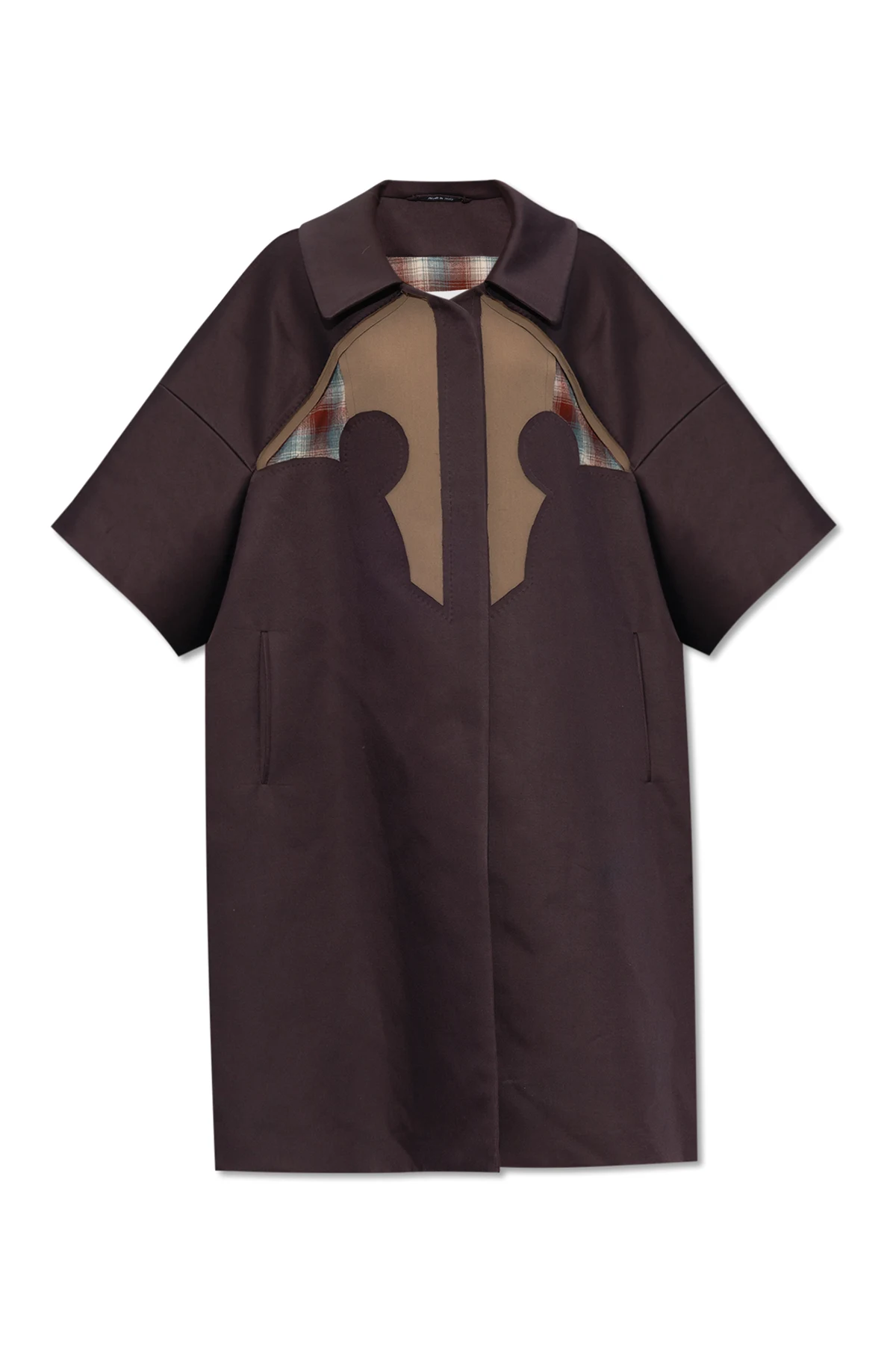 Coat with short sleeves