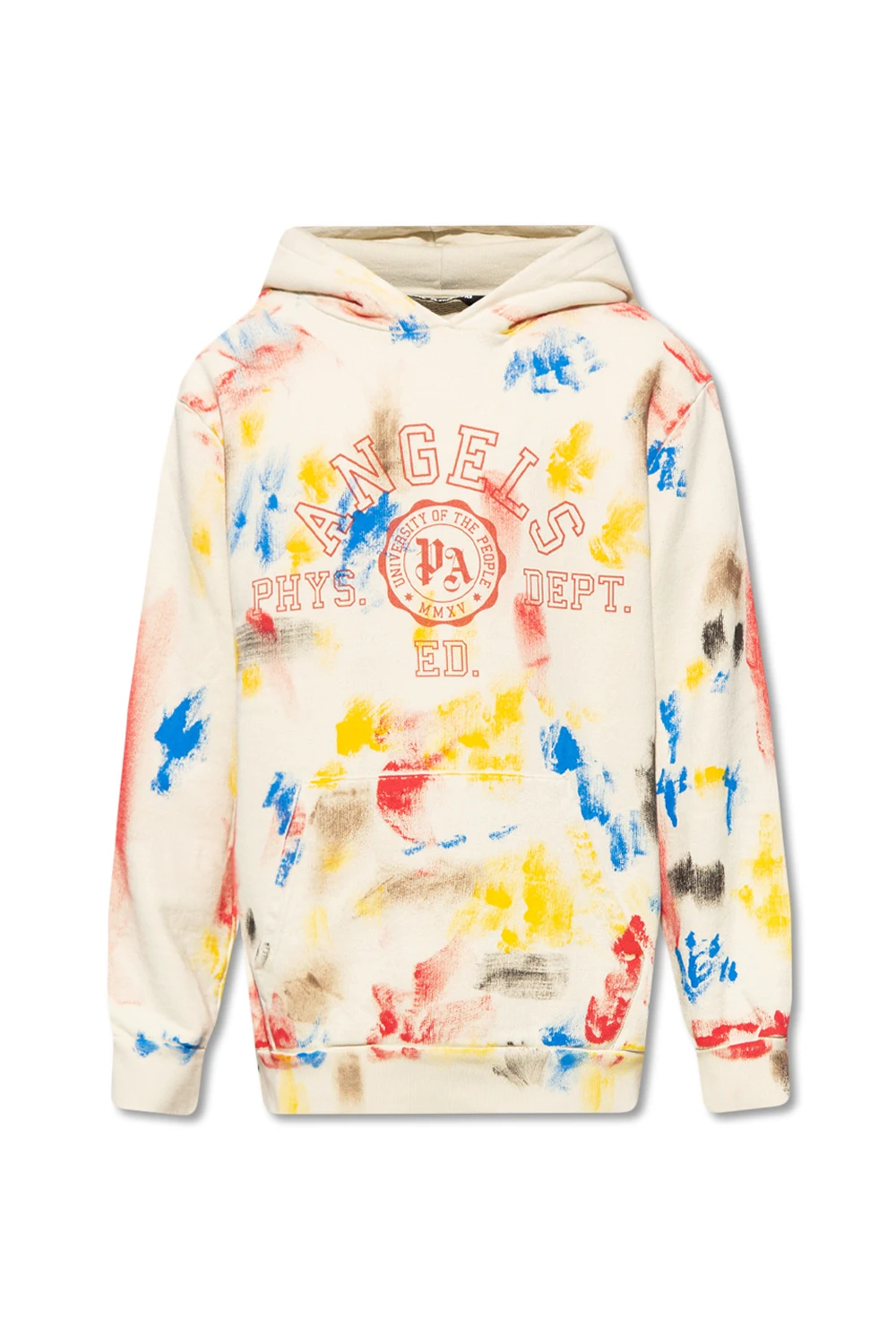 Hoodie with paint-splatter treatment
