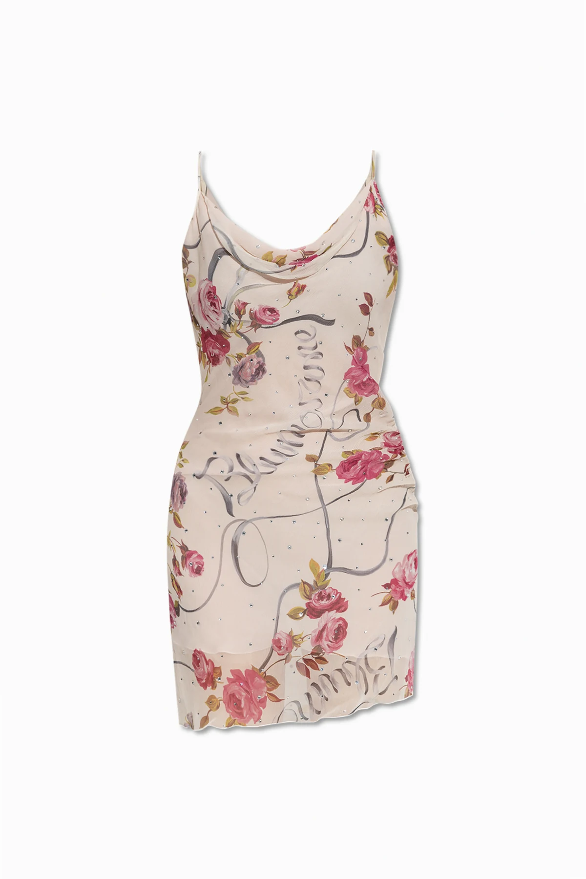 Jedwabna sukienka z połyskującymi cekinami