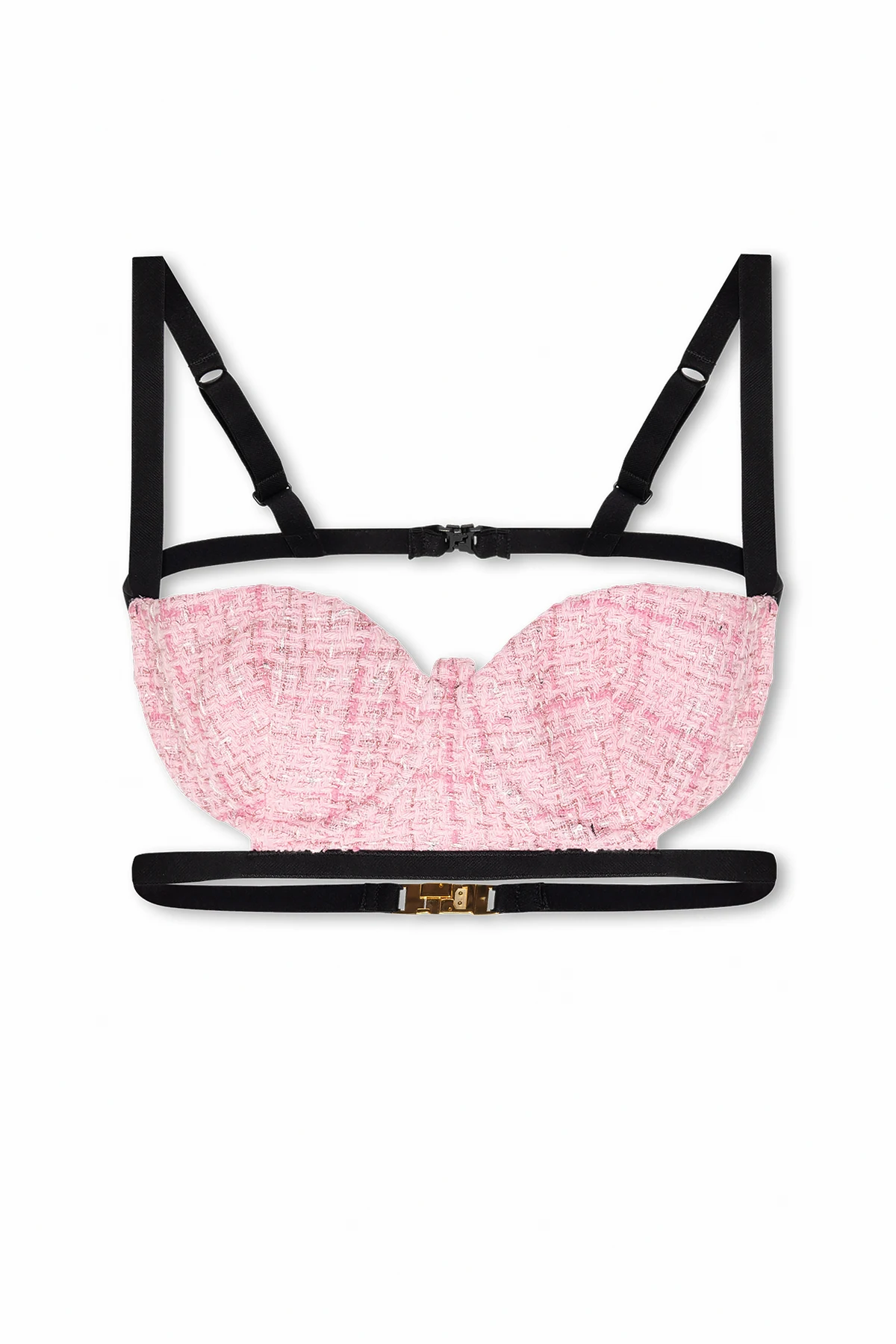 Tweedowy top na ramiączkach