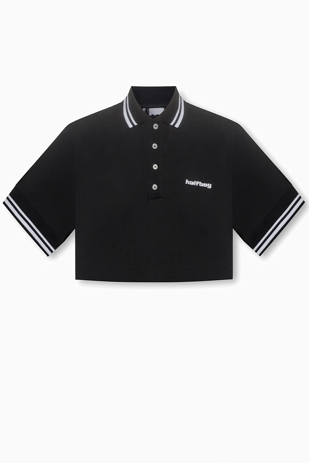 Cropped polo shirt with logo