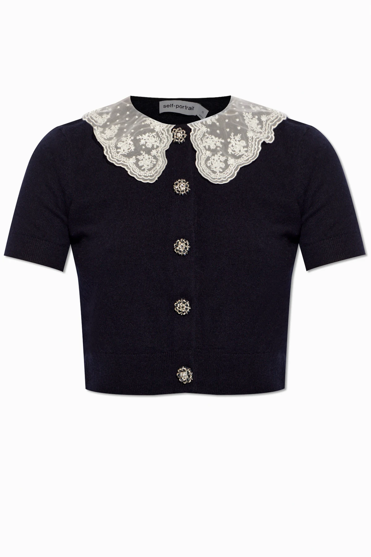 Cardigan with tulle collar