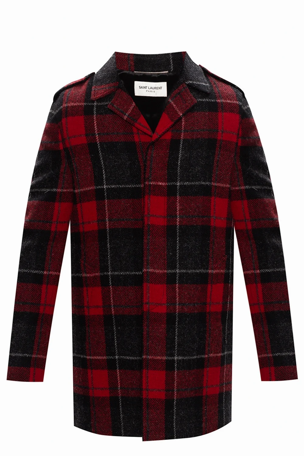 Wool coat with notch lapels