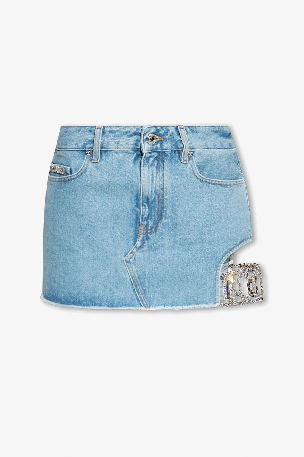 Denim skirt with logo