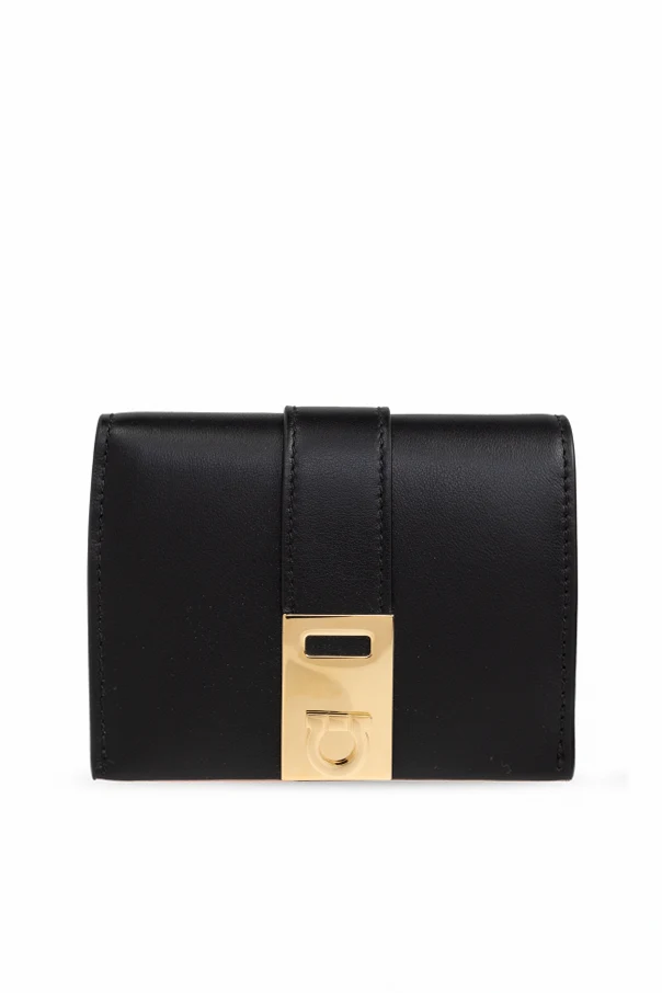 SCHWARZ Lederbrieftasche mit Logo