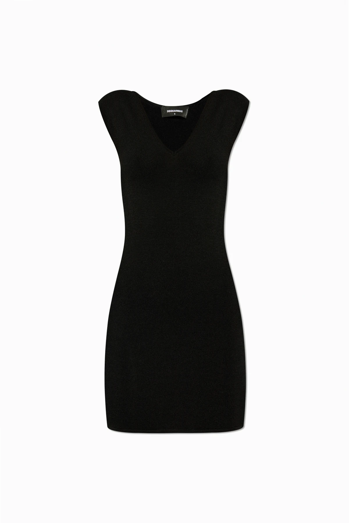 SCHWARZ Kleid mit V-Ausschnitt