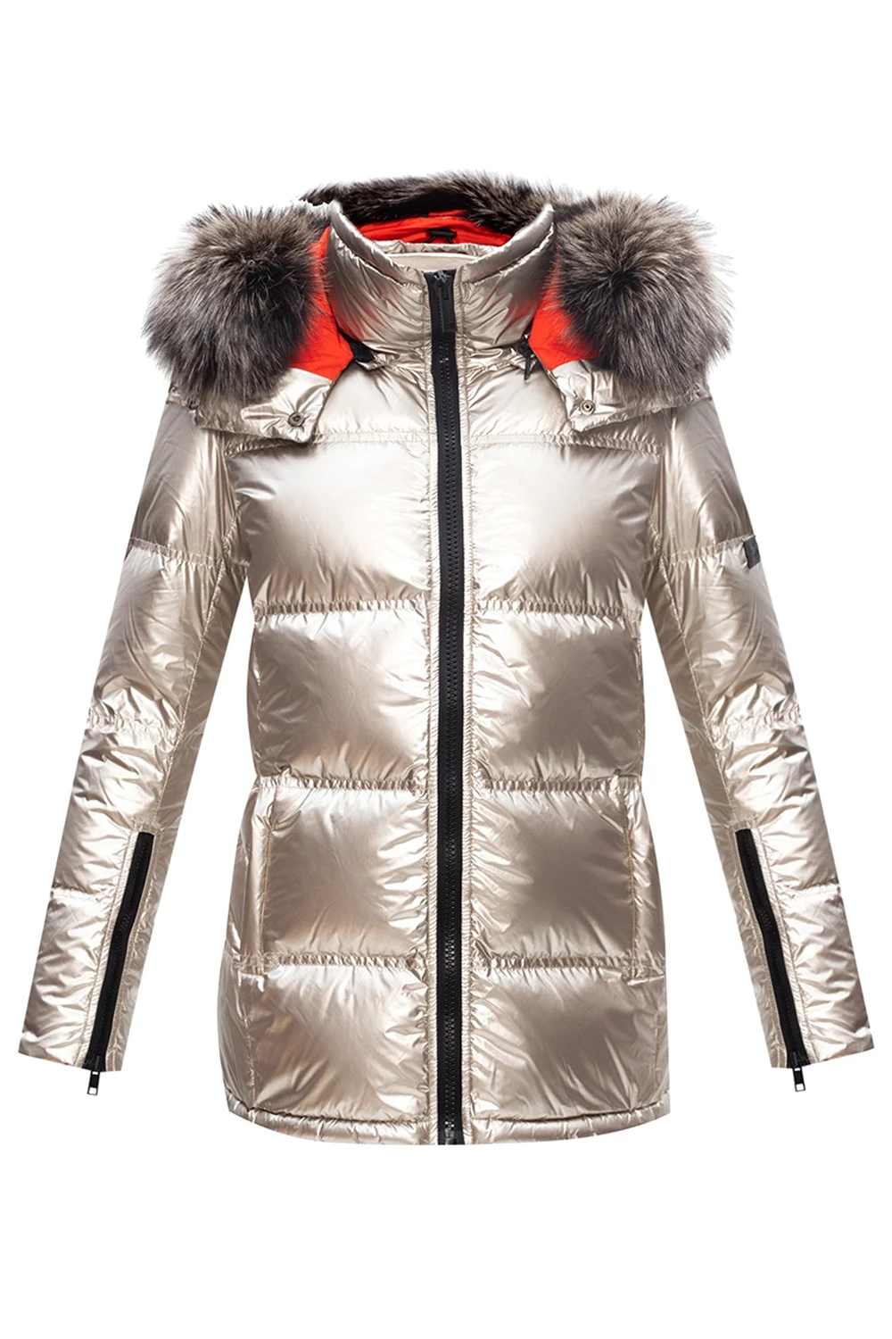 Quilted down jacket with hood