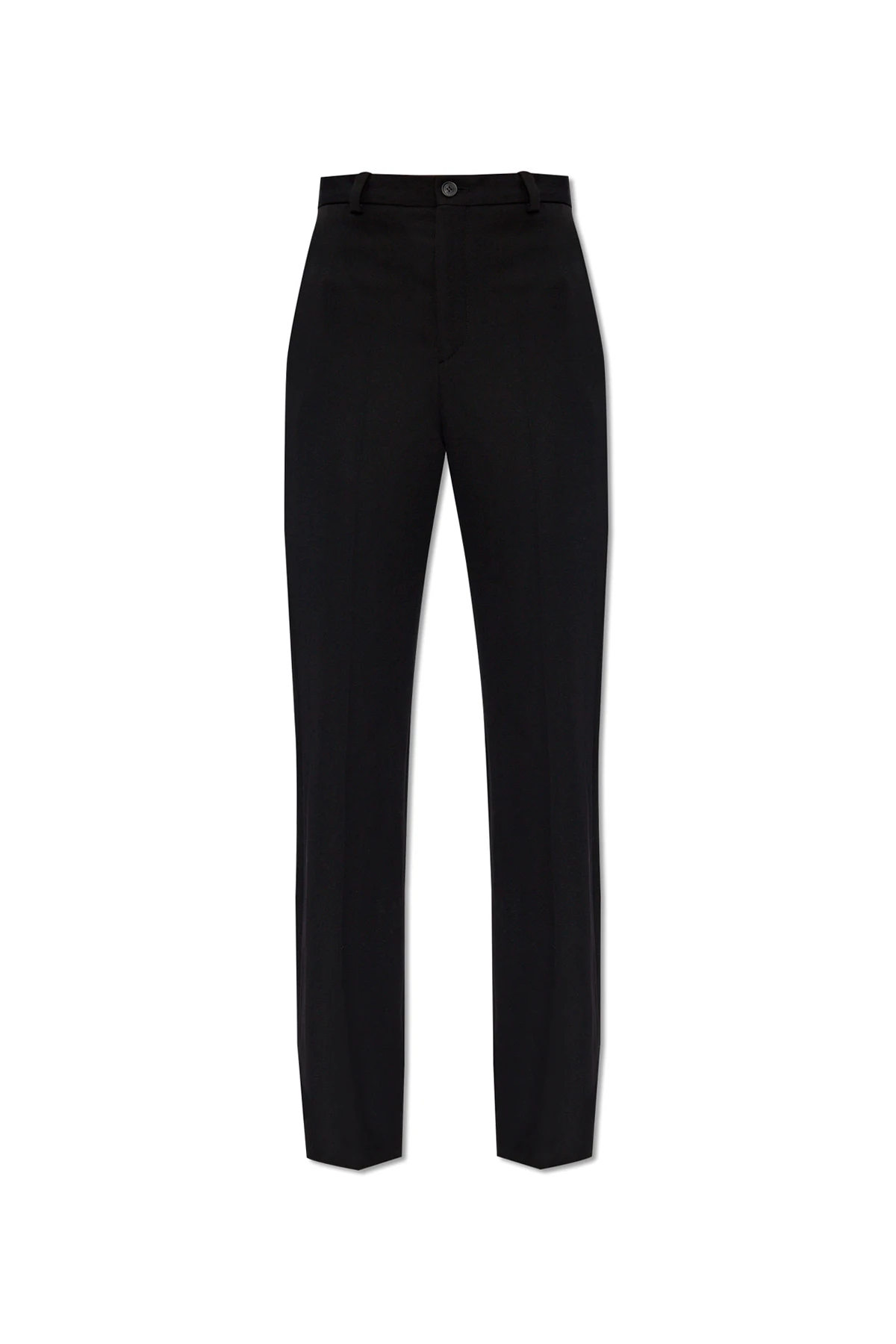 Wool pleat-front trousers
