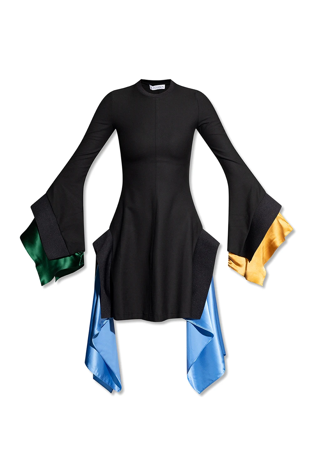 Dress in contrasting fabrics