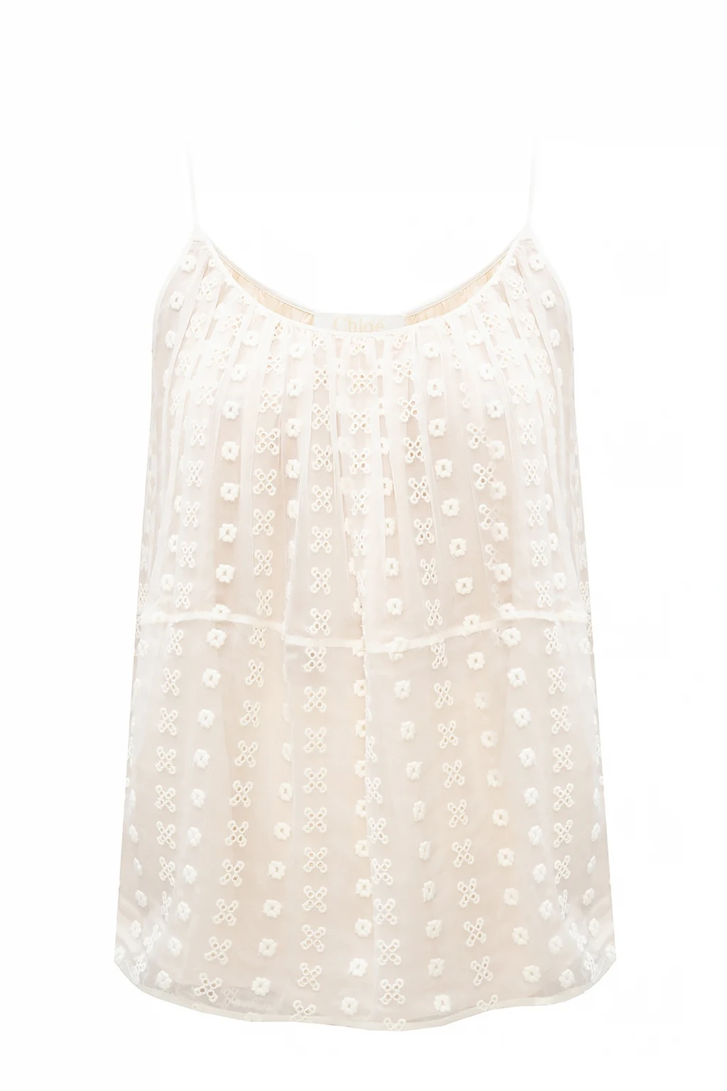 Slip top with openwork details