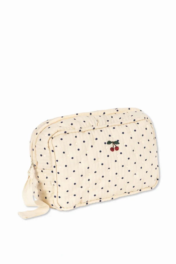 CREME Baumwoll-Kosmetiktasche mit Punktmuster