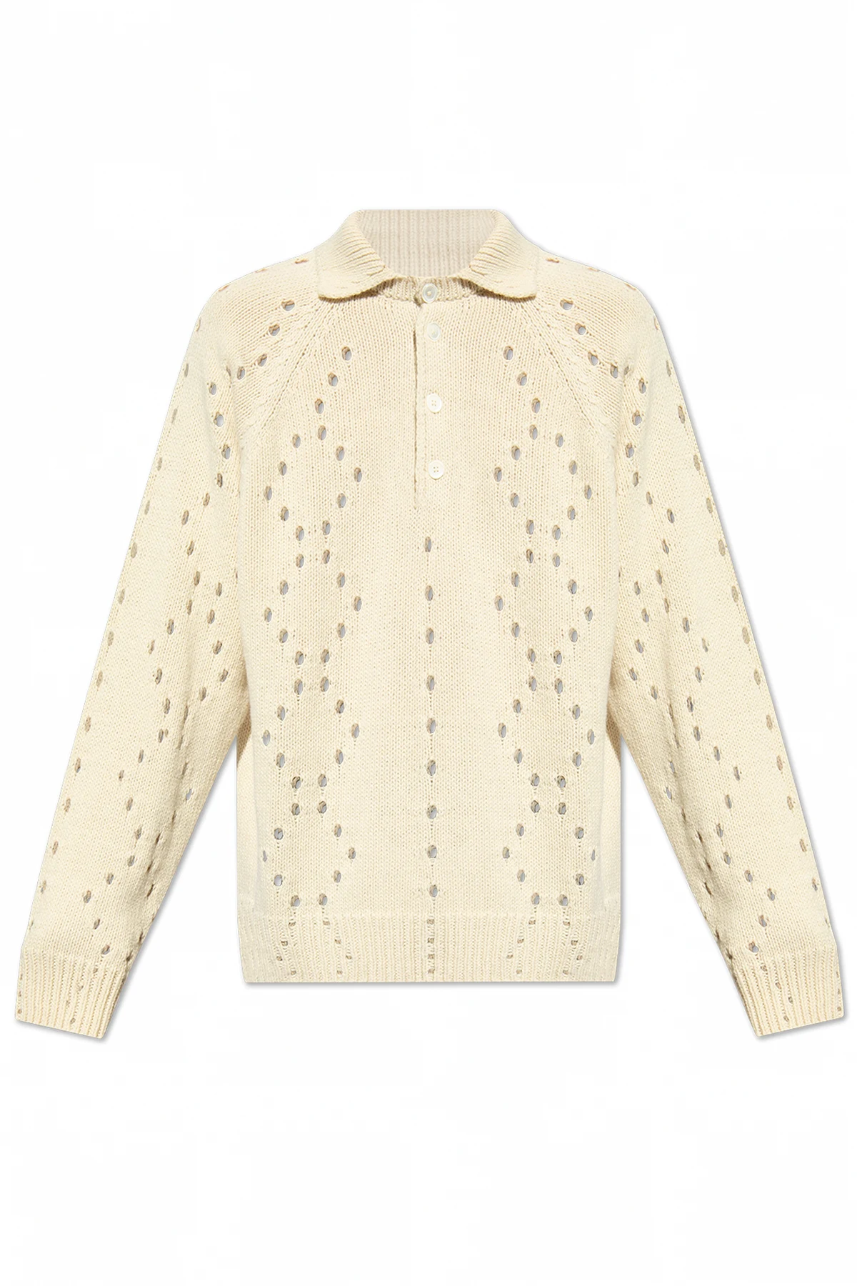 beige Lacy sweater with a collar