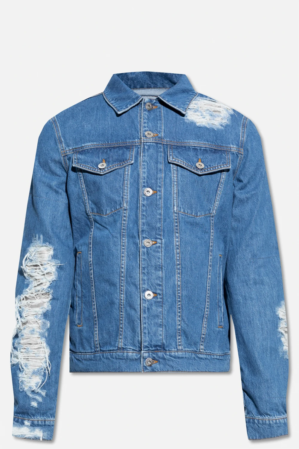 Distressed denim jacket