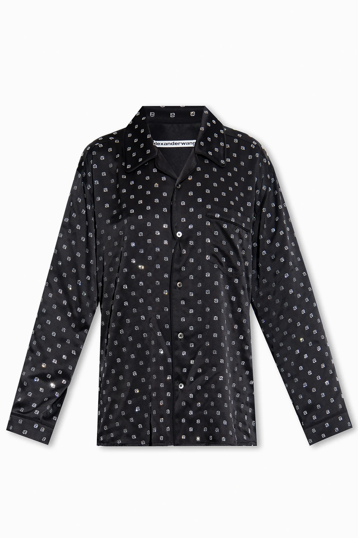 Monogrammed silk shirt