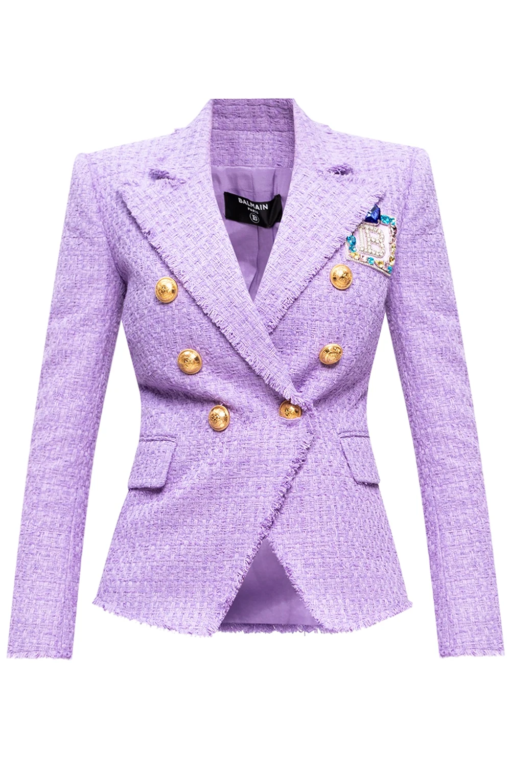 Double-breasted tweed jacket