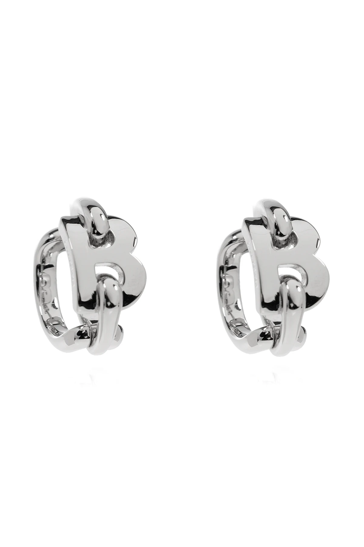 Brass earrings with logo