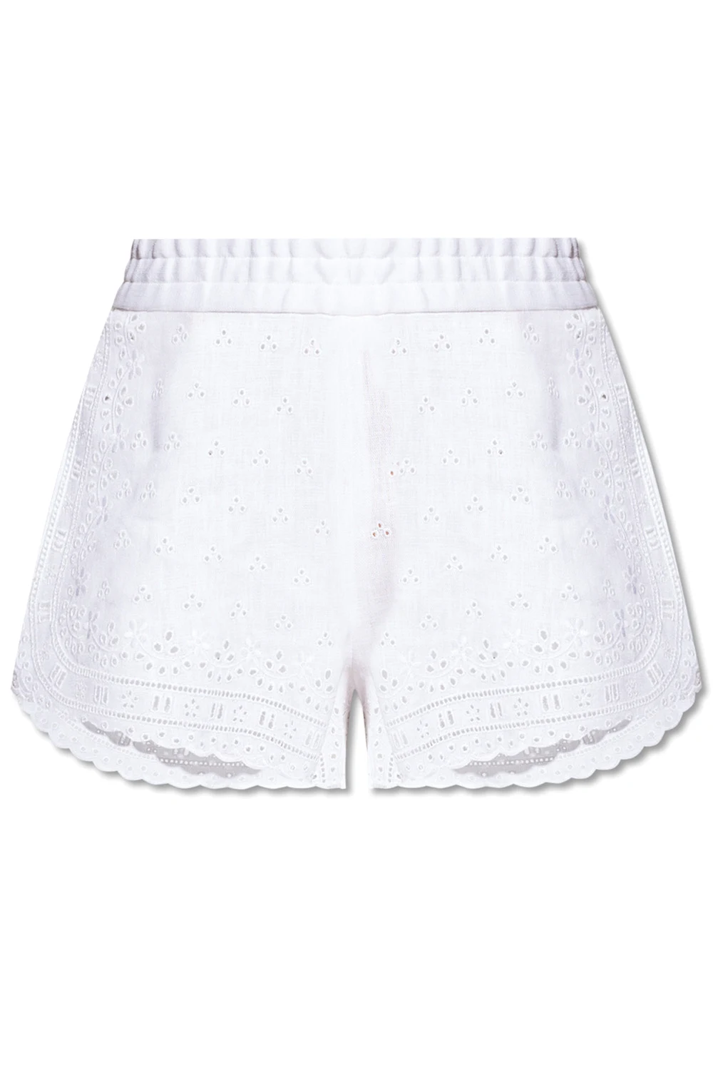 Openwork linen shorts